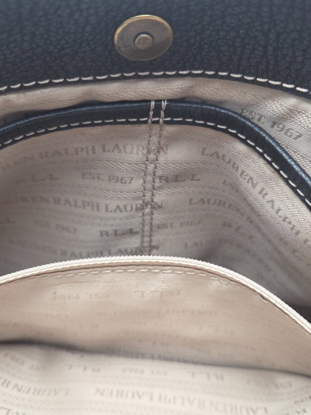 Ralph Lauren Pebble Black Leather Shoulder Bag with Dust Cover - Picture 11 of 13